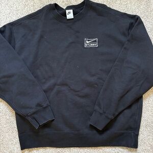 Stussy/ Nike Black Crewneck sweatshirt w/ embroidery